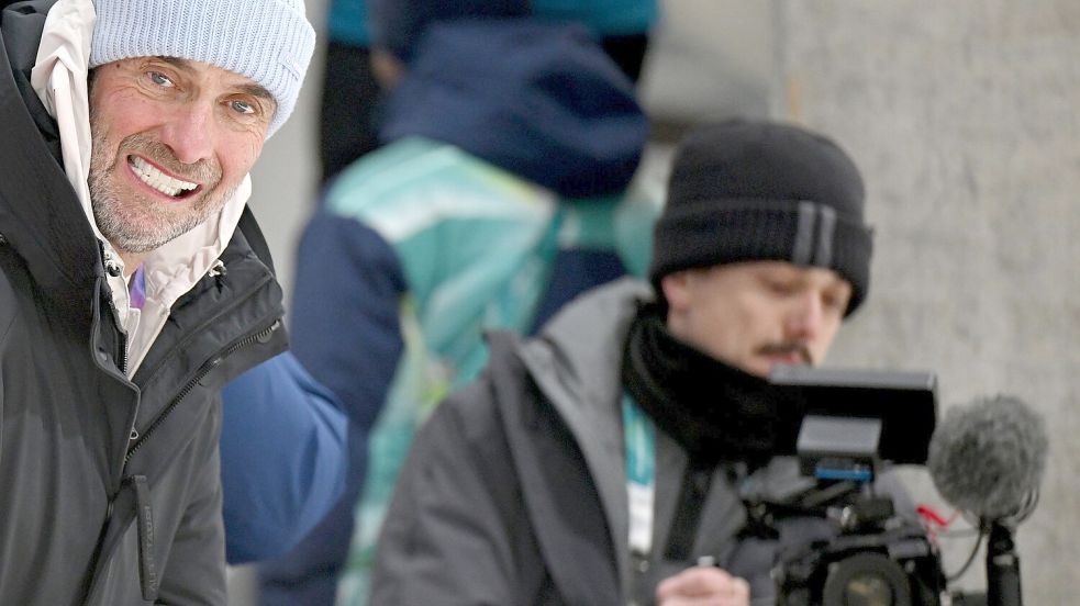 Jürgen Klopp fieberte beim Finallauf an der Olympia-Bahn mit. Foto: Robert Michael