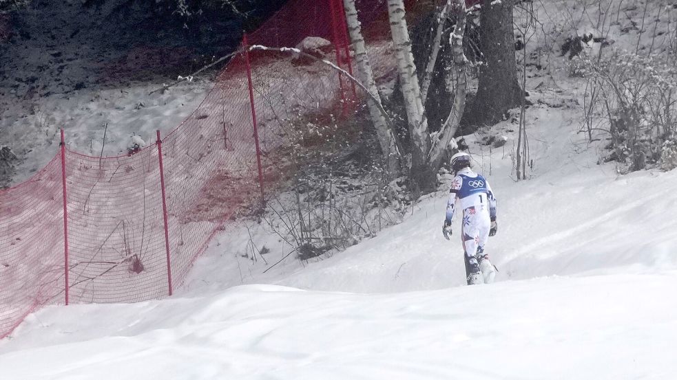 „Ich musste einfach weg von allem“: Der Norweger Atle Lie McGrath flüchtete nach seinem Slalom-Aus in den Wald. (Archivbild) Foto: John Locher/AP/dpa
