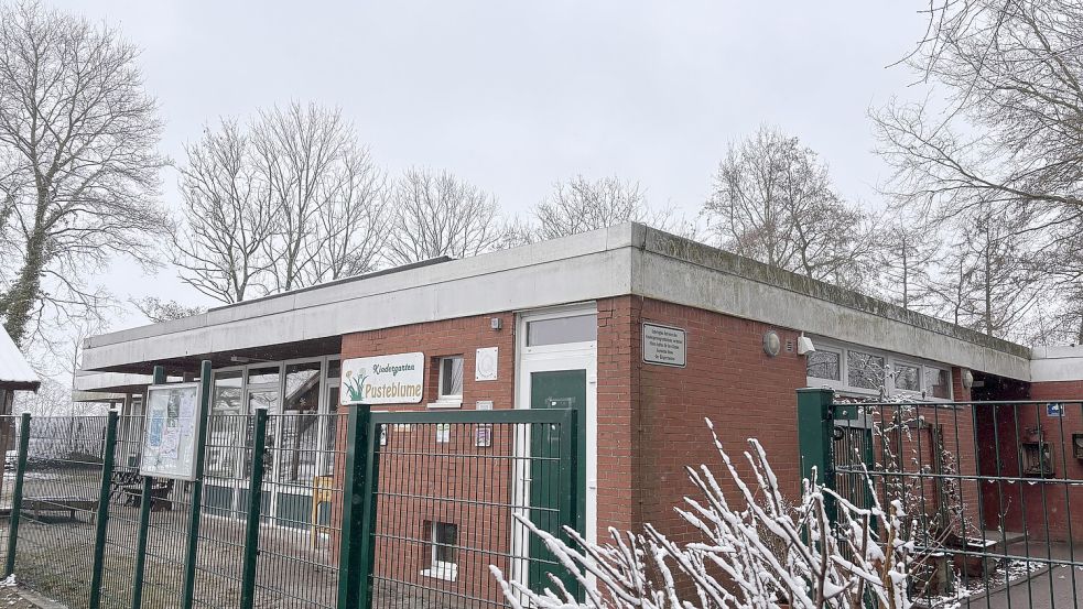 Blick auf das derzeitige Gebäude des Kindergarten Pusteblume in Simonswolde. Es war vor mehr als 50 Jahren der erste Kindergarten in der Gemeinde. Foto: Christin Wetzel