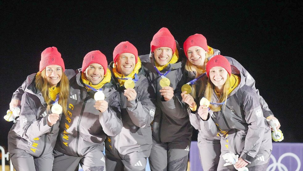 Medaillenbank Eiskanal: Die Rodlerinnen und Rodler lieferten mit Skeleton- und Bobteams die meisten Medaillen. (Archivbild) Foto: Michael Kappeler