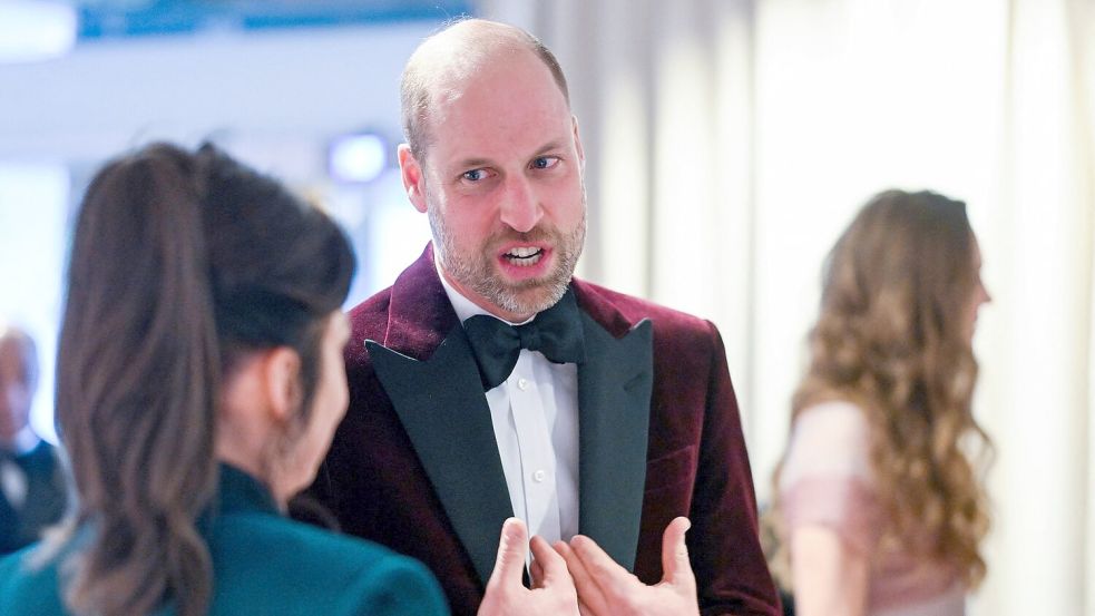 Thronfolger William bei der Verleihung der britischen Filmpreise. Foto: Jaimi Joy