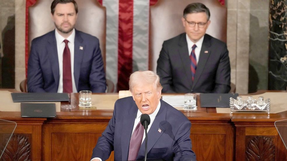 Was wird bei Trumps State of the Union zur Sprache kommen? (Archivfoto) Foto: Ben Curtis/AP/dpa