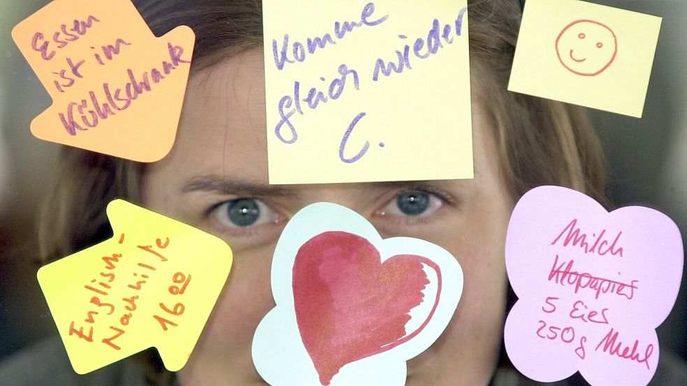 Wie Klebezettel mit Erinnerungen geistern beim sogenannten Mental Load die Gedanken täglich und ohne Unterbrechung durch den Kopf. Symbolfoto: DPA