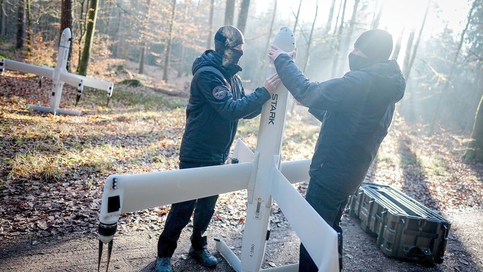 Drohnenwaffe „Virtus“ von Stark Defence Foto: Kay Nietfeld/dpa