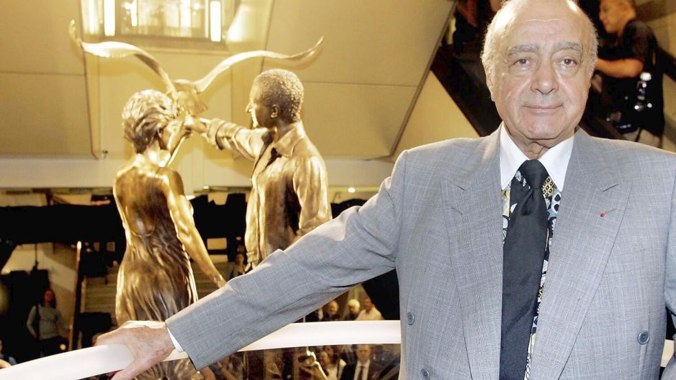 Mehrere Frauen hatten dem gestorbenen Unternehmer Mohamed Al Fayed sexuelle Gewalt vorgeworfen. (Archivbild) Foto: epa Parsons/epa/dpa