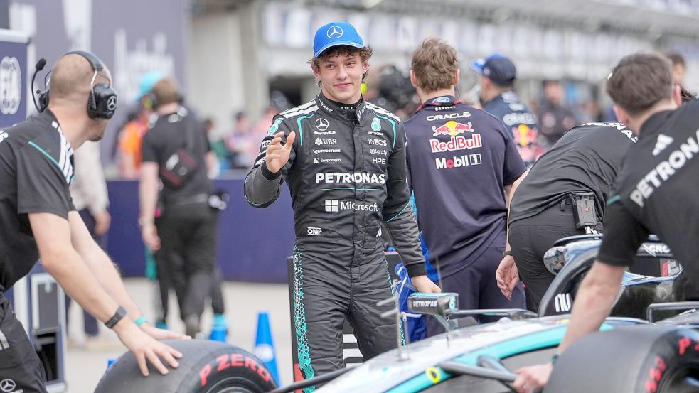 Kimi Antonelli: Erst ein Unfall, dann Startplatz zwei. Foto: Asanka Brendon Ratnayake/AP/dpa