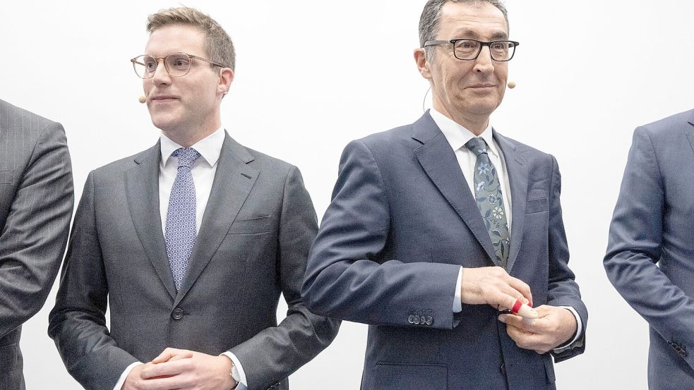 Manuel Hagel (CDU) und Cem Özdemir (Grüne) konkurrieren um das Amt des Ministerpräsidenten. (Archivbild) Foto: Marijan Murat