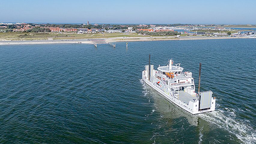 Die Autofähre „Meine Fähre 1“ ist auf dem Weg nach Norderney. Foto: Reederei Meine Fähre
