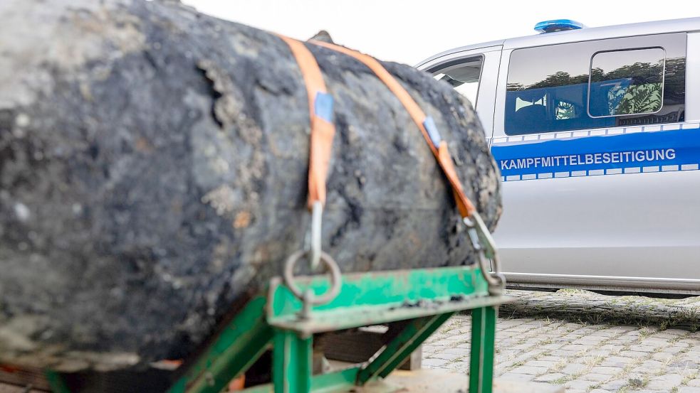 Ein Blindgänger aus dem Osnabrücker Lokviertel aus dem Jahr 2025 Foto: Sebastian Dannenberg