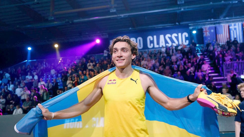 Der Schwede Armand Duplantis springt auch 2026 wieder in seiner eigenen Liga. Foto: Fredrik Persson/TT News Agency v