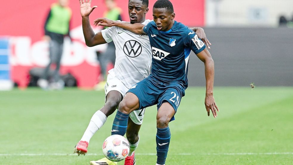 Bazoumane Touré (r) zählte zu den auffälligsten Hoffenheimern. Foto: Uwe Anspach