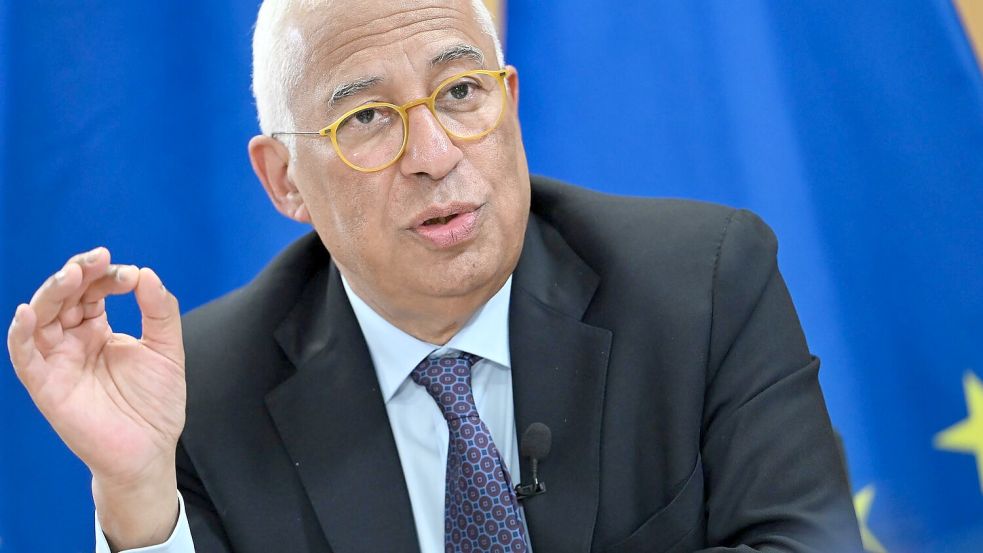 Die EU muss die Ukraine weiterhin mit allen Mitteln unterstützen, fordert EU-Ratspräsident António Costa im Interview. Foto: Markus Lenhardt