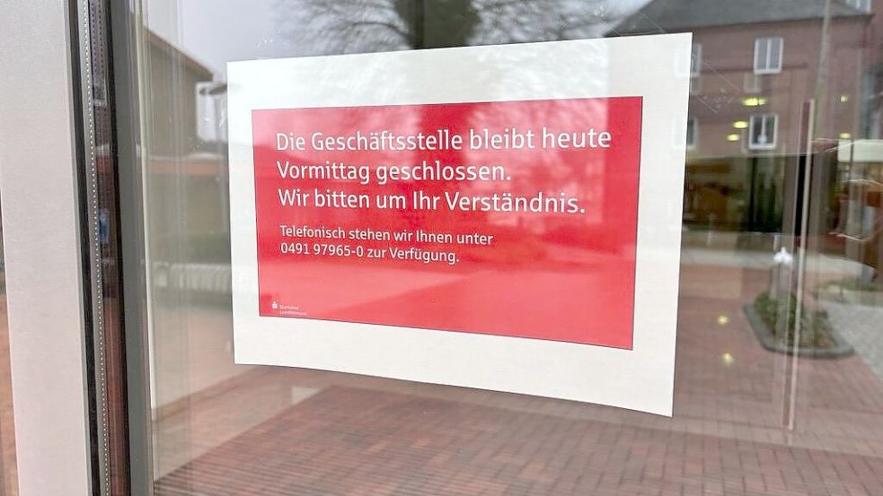 Die Filiale der Sparkasse Leer-Wittmund in der Wittmunder Innenstadt bleibt am Freitag geschlossen. Foto: Oltmanns