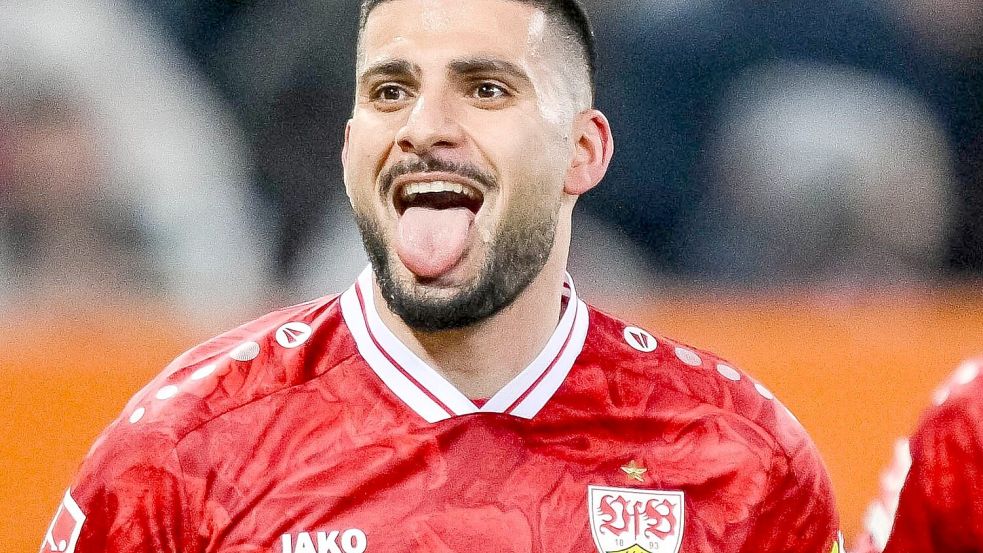 Top drauf: VfB-Stürmer Deniz Undav empfahl sich mit zwei Toren für den VfB Stuttgart in Augsburg für die anstehenden Länderspiele. Foto: Harry Langer