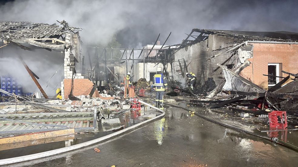 Große Teile des Gebäudes wurden bei dem Brand zerstört. Foto: Feuerwehr