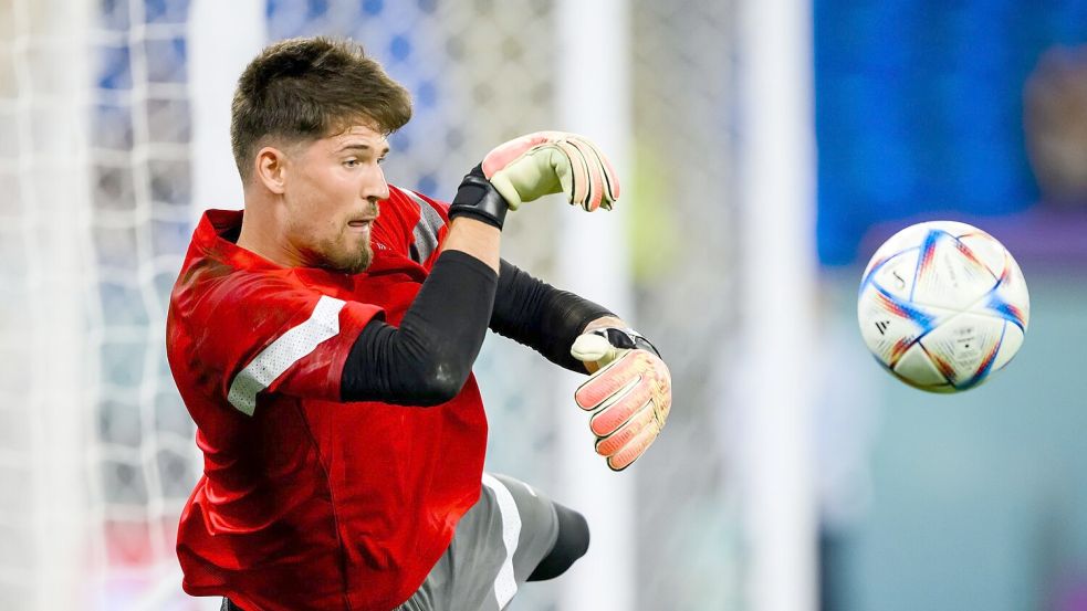 Der Dortmunder Gregor Kobel steht im Tor der Schweizer. (Archivbild) Foto: Laurent Gillieron/KEYSTONE/dpa