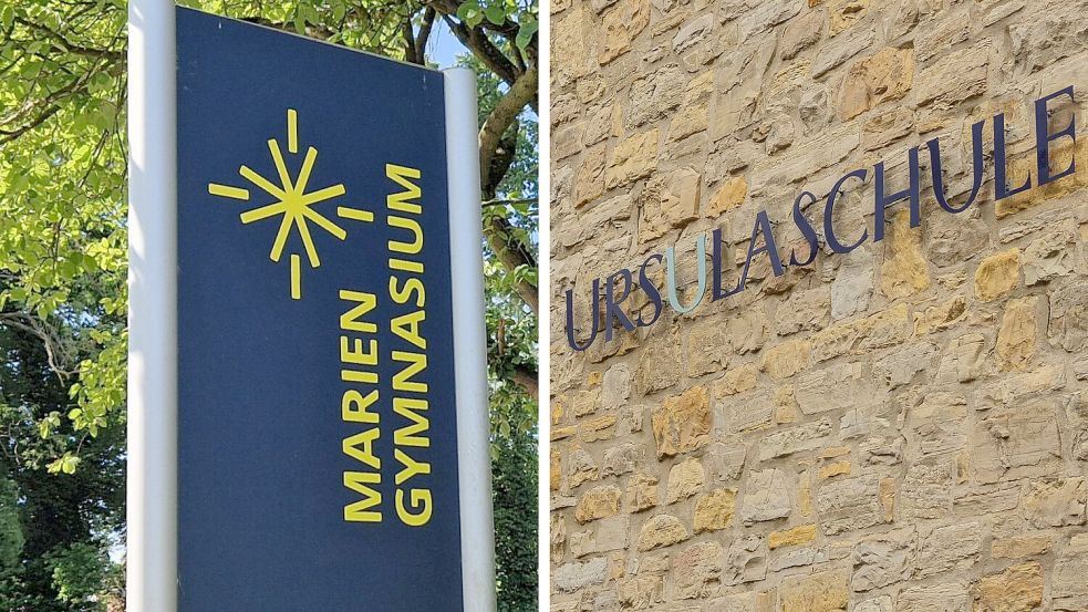Zwei der Gymnasien, an denen das Schulgeld erhöht wird: das Mariengymnasium in Papenburg und die Ursulaschule in Osnabrück. Foto: Marie Claire Hitchcock / Denise Matthey