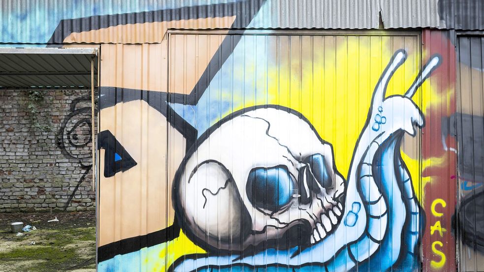 Garagenhof im Schinkel wird aufgehübscht: Das steckt hinter der Graffiti-Aktion kurz vor Abriss. Foto: Swaantje Hehmann
