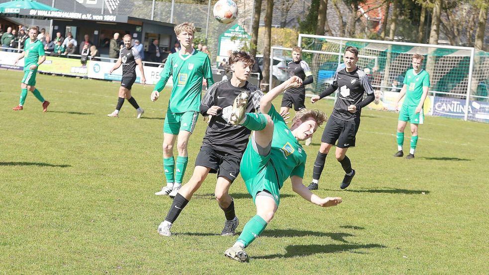 Viel los war nicht auf dem Wallinghausener Sportplatz. Die Abwehrreihen dominierten das Spiel.Fotos: Wilfried Gronewold