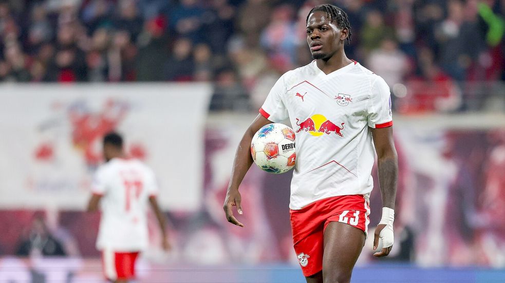 RB-Verteidiger Castello Lukeba veröffentlicht seinen ersten eigenen Rap-Song. Foto: dpa/Jan Woitas