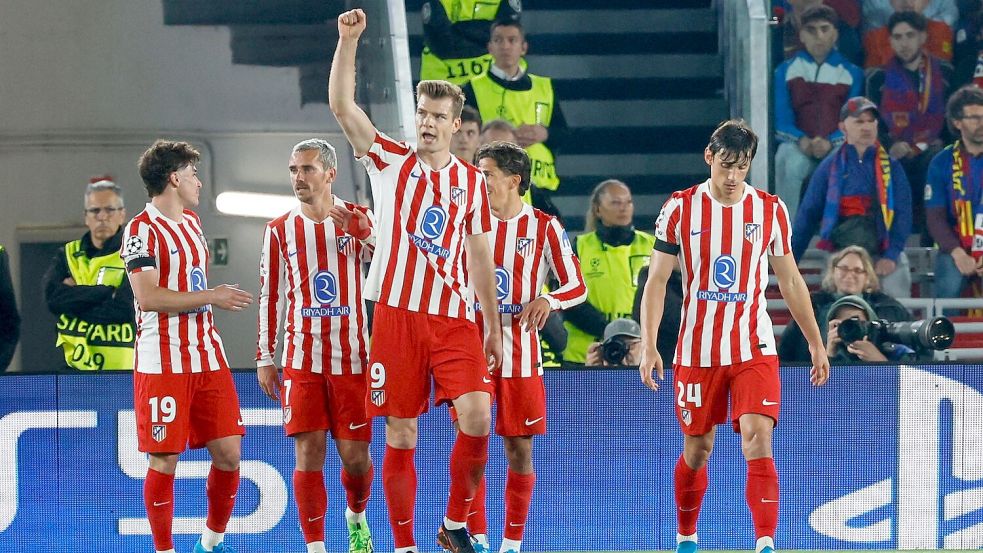 Ex-Bundesligaprofi Alexander Sörloth (M) traf für Atlético. Foto: Joan Monfort