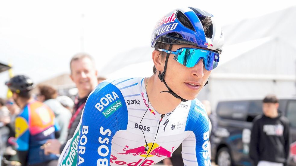 Florian Lipowitz hat die Baskenland-Rundfahrt auf Platz zwei beendet. (Archivbild) Foto: Nicolás Carvalho Ochoa/dpa