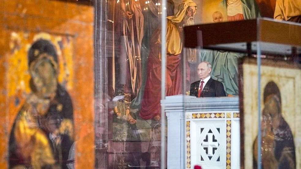 Kremlchef Wladimir Putin hat zum orthodoxen Osterfest eine Waffenruhe in seinem Angriffskrieg gegen die Ukraine angeordnet. Foto: Oleg Varov