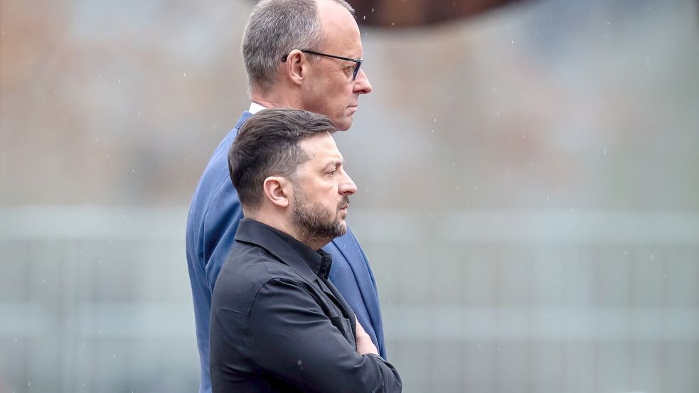 Merz und Selenskyj waren sich bei den Regierungskonsultationen in den meisten Punkten einig. Foto: Michael Kappeler/dpa