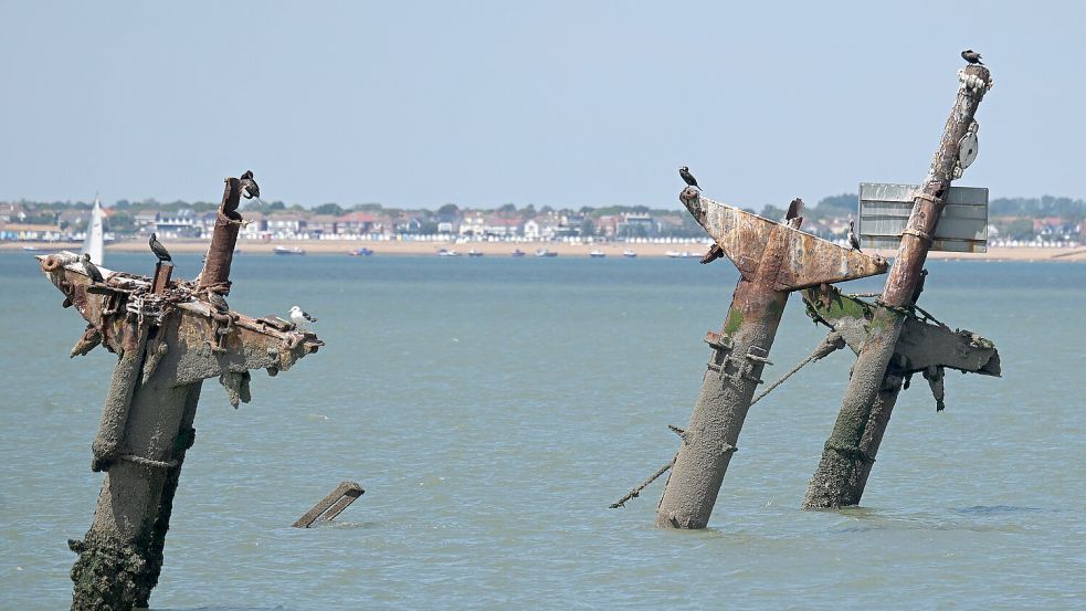 Pittoresker Anblick; Die Masten der „Richard Montgomery“ in der Themsemündung. Foto: imago/Martin Dalton