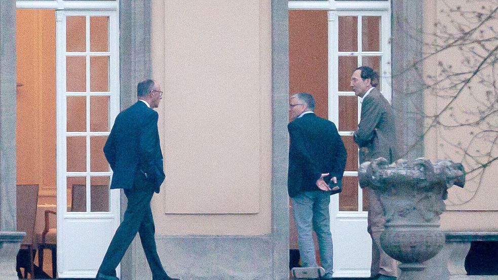 Union und SPD trafen sich am vergangenen Wochenende in der Villa Borsig zu Koalitionsberatungen. Foto: dpa/Carsten Koall