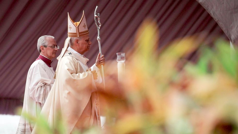Leo feierte eine der bislang größten Messen seiner fast einjährigen Amtszeit. Foto: Andrew Medichini