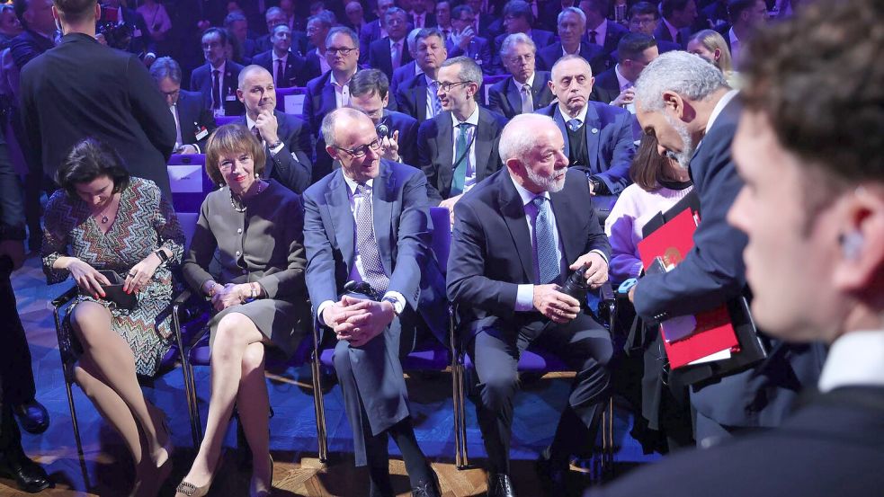 Merz (l) und Lula in der ersten Reihe bei der Eröffnung der Hannover Messe: Brasilien ist erneut Partnerland – wie schon 1980, als es das erste überhaupt war. Foto: Ronny Hartmann
