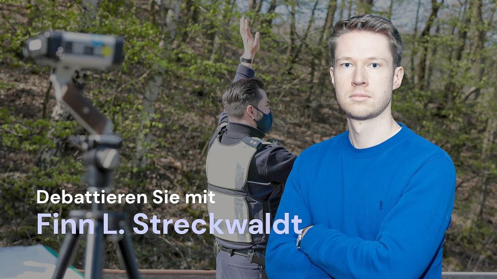 Finn L. Streckwaldt debattiert mit den Lesern über das Tempolimit auf Landstraßen. Foto: Sebastian Dannenberg und IMAGO / Tim Oelbermann