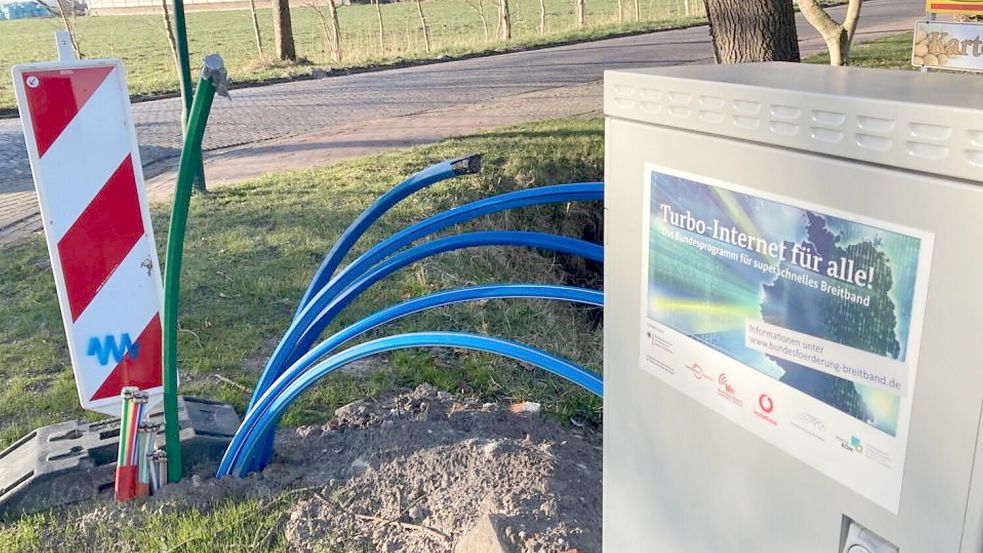 Seit 2021 werden im Landkreis Aurich an vielen Stellen Glasfaser-Kabel verlegt. Foto: Aiko Recke