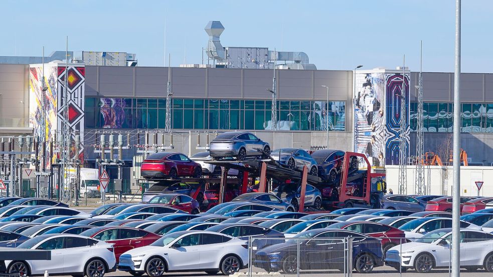 Der US-Elektroautobauer Tesla will die Zahl der Beschäftigten in seinem Werk in Grünheide erhöhen.(Archivbild) Foto: Patrick Pleul