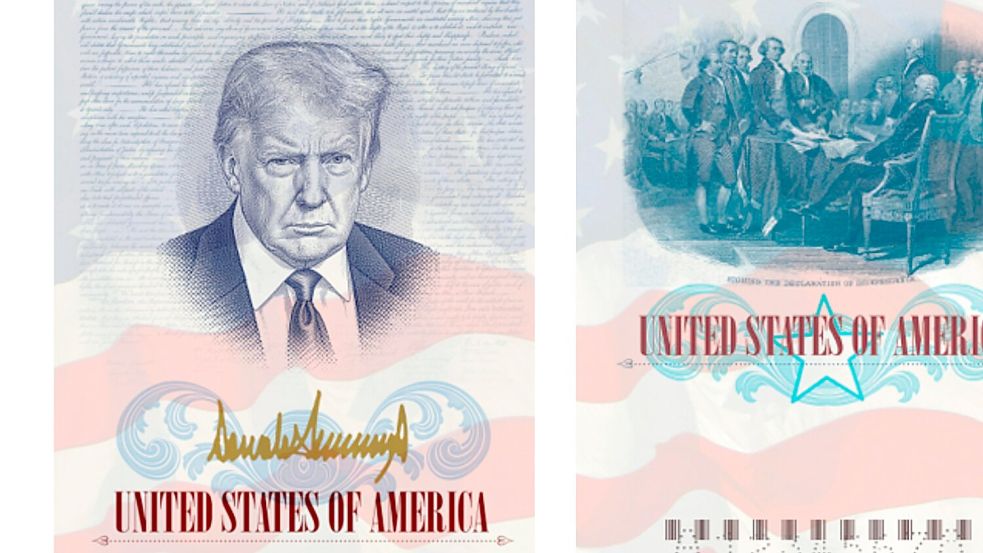 Das Abbild des US-Präsidenten wird bald auf der Innenseite einer Sonderausgabe amerikanischer Reisepässe zu sehen sein. Foto: Uncredited/State Department/AP/d