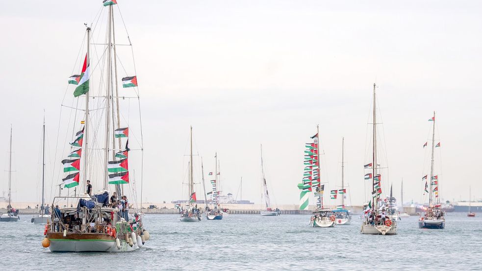 Gaza-Hilfsflotte nach ihrem Aufbruch in Barcelona. (Archivbild) Foto: Joan Mateu Parra