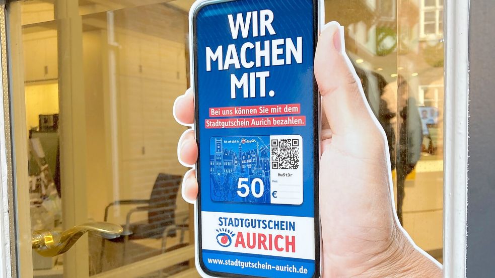 Zahlreiche Geschäfte in Aurich beteiligen sich am Stadtgutschein. Foto: Privat