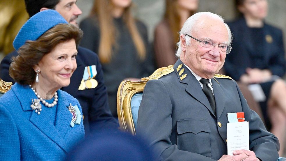 Zu Ehren von Carl Gustaf gab es einen Gottesdienst in der Schlosskirche. Foto: Anders Wiklund/TT News Agency/AP