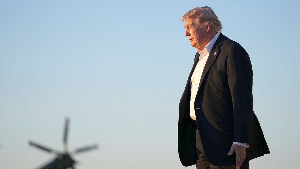 Trump kündigt eine neue Initiative in der Straße von Hormus an - lässt aber viele Details offen. Foto: Matt Rourke/AP/dpa
