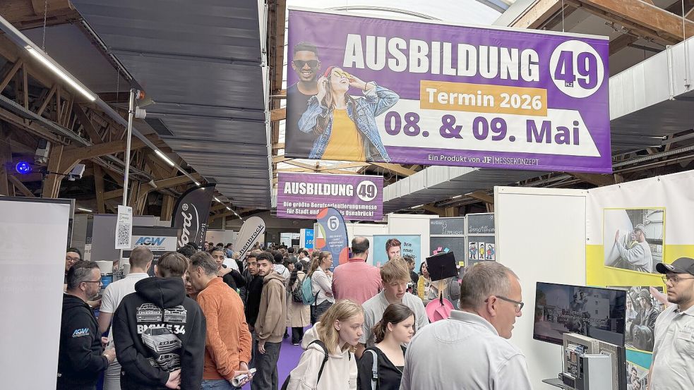 Die Messe „Ausbildung 49“: Am 8. und 9. Mai 2026 können Jugendliche in Osnabrück an der Halle Gartlage Ausbildungsberufe live erleben. Foto: JF MESSEKONZEPT