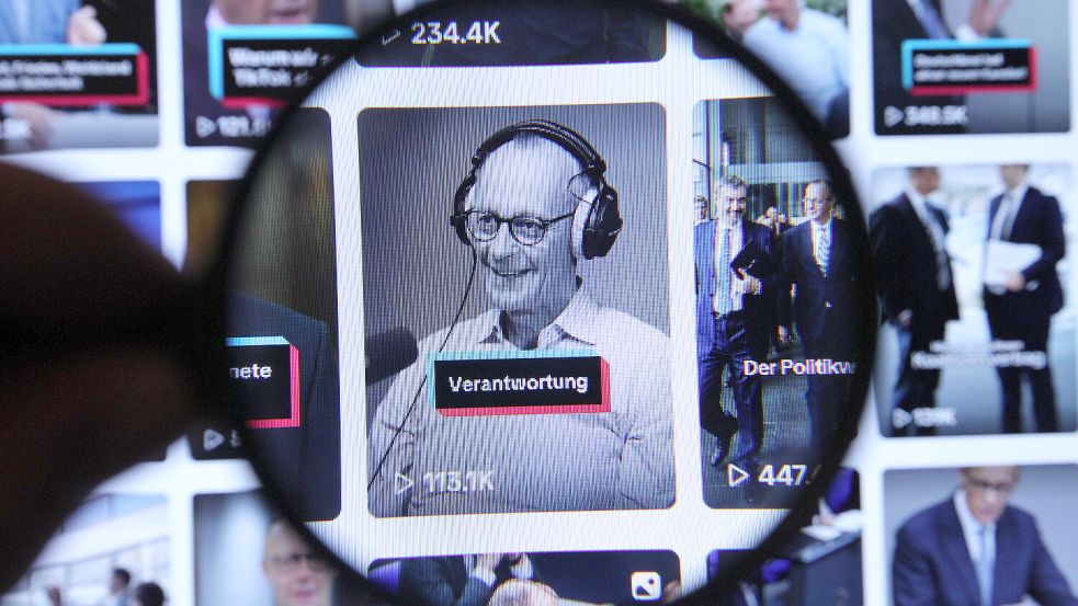 Social Media wird immer wichtiger für die Politik. Hier Bundeskanzler Friedrich Merz auf seinem Tiktok-Kanal. Foto: IMAGO/Hanno Bode