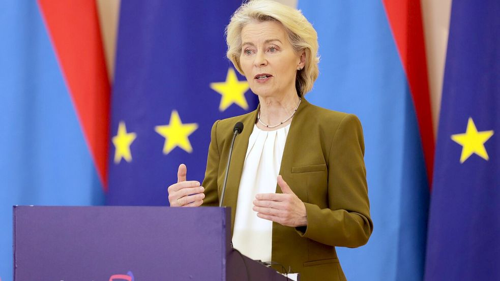 EU-Kommissionspräsidentin Ursula von der Leyen und US-Präsident Donald Trump verständigten sich im Sommer 2025 auf einen Zoll-Deal. Foto: Anthony Pizzoferrato