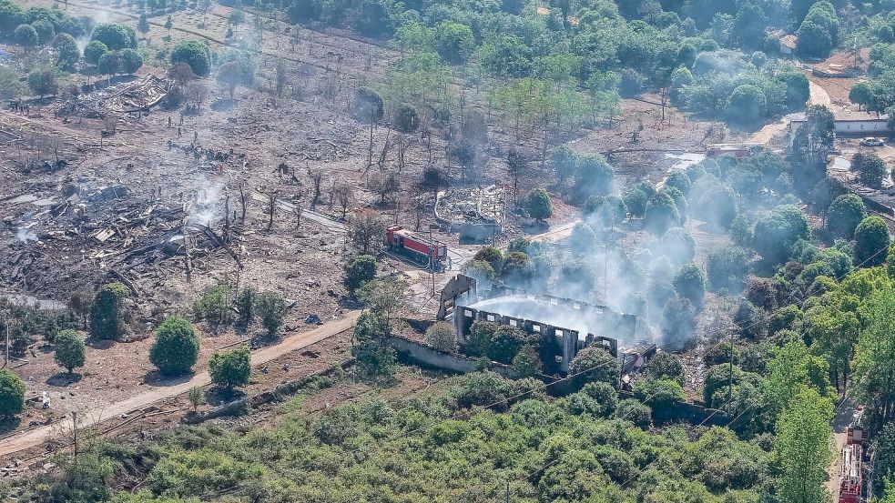 Bei der Explosion einer Feuerwerksfabrik in der Stadt Liuyang sind 37 Menschen ums Leben gekommen. Foto: Chen Sihan