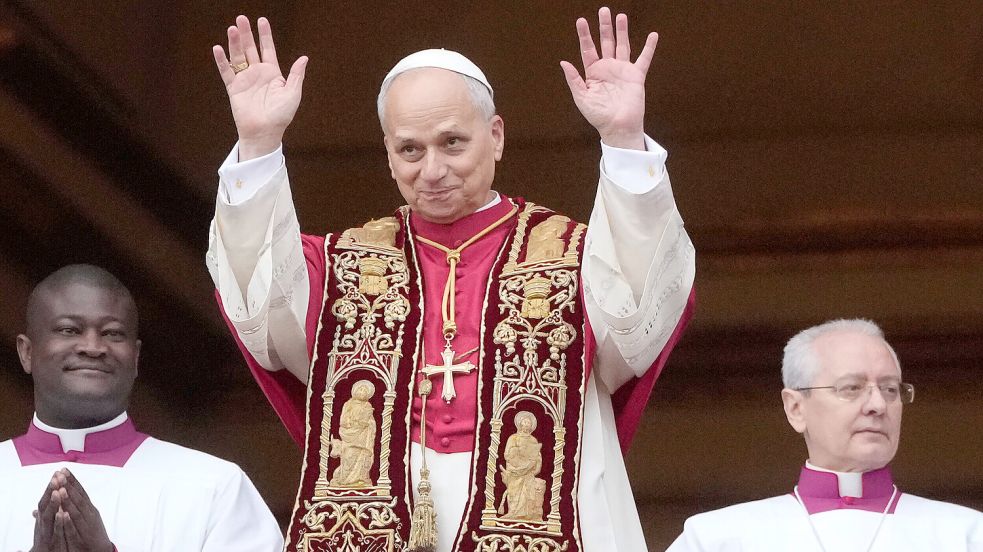 Vor einem Jahr wurde Robert Prevost (hier auf einem Bild von Weihnachten) als Papst Leo XIV. Oberhaupt der katholischen Kirche. Foto: AP/Gregorio Borgia