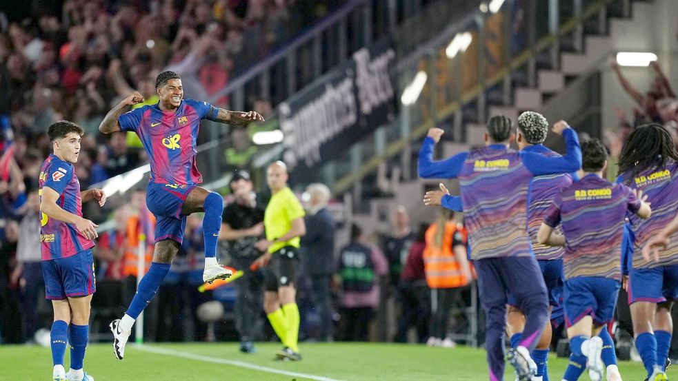 Marcus Rashford ließ den FC Barcelona und seine Fans bereits in der 9. Minute jubeln. Foto: Joan Mateu Parra