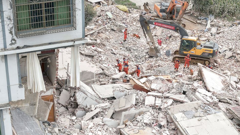 Bei einem Erdbeben in Südchina sind mindestens drei Menschen ums Leben gekommen. Foto: Li Hanchi/XinHua/dpa