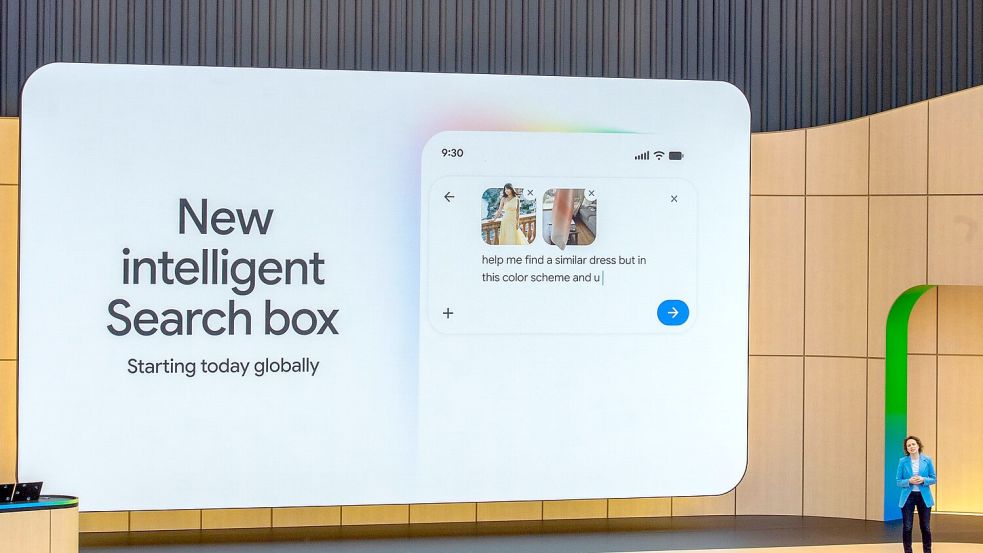 Das Eingabefeld der Google-Suchmaschine kann jetzt auch Fotos verarbeiten. Foto: Andrej Sokolow