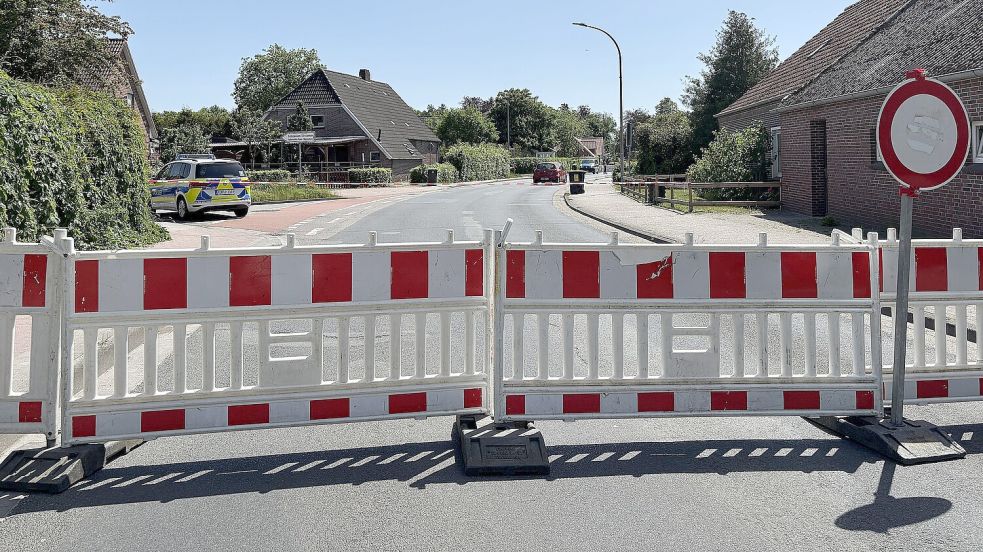 Der Heerenkamp in Egels war nach dem schweren Unfall rund zwei Stunden lang gesperrt. Foto: Mieke Matthes
