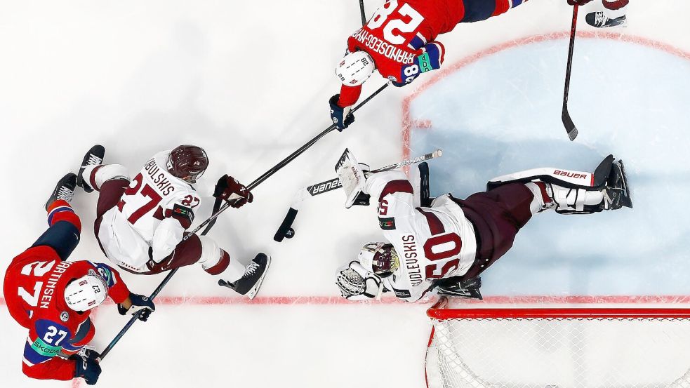 Norwegen steht erstmals im Halbfinale einer Eishockey-WM. Foto: Anthony Anex